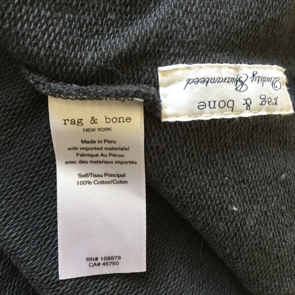 RAG & BONE Dark Gray Long Sleeve Cut Out/Cold Shoulder Rolled Hem Shirt - Picture 3 of 13